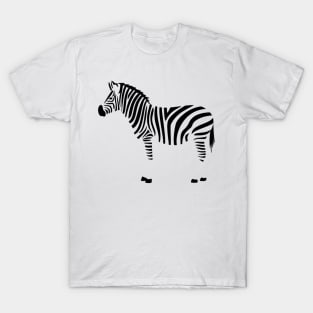 Zebra Black Stripes Silhouette Art T-Shirt